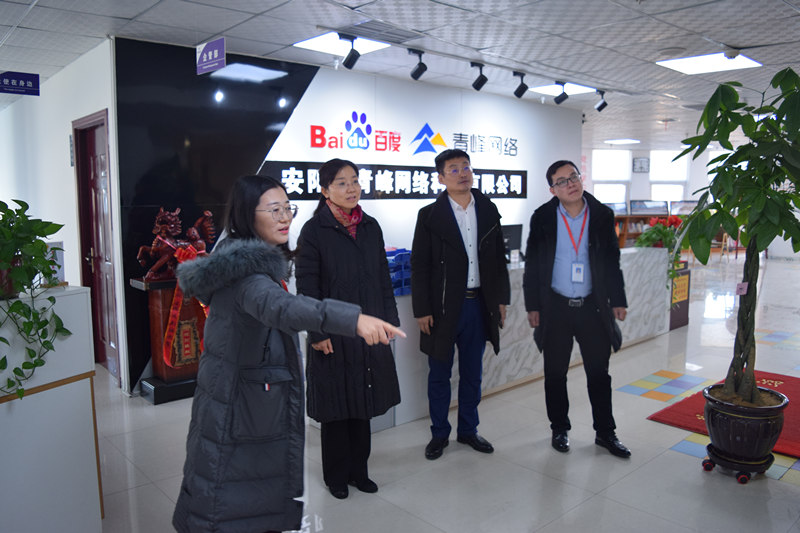 中共河南省委網(wǎng)信辦社評(píng)處處長李麗同志，中共安陽市委網(wǎng)信辦副主任、市互聯(lián)網(wǎng)行業(yè)黨委書記王曉萌同志蒞臨安陽青峰網(wǎng)絡(luò)參觀指導(dǎo)！